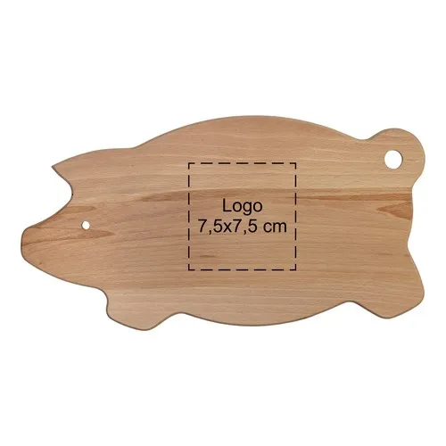 Planche à découper cochon en hêtre 29x15 cm personnalisable