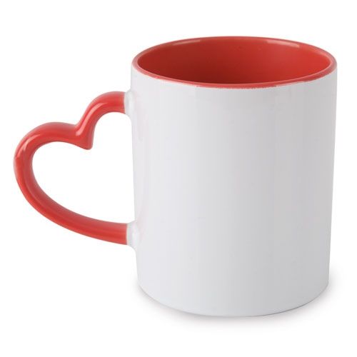 Tasse Sublimation Forme Cœur 300ml - Personnalisable par Sérigraphie