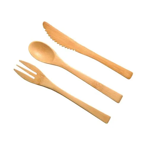 Set de 3 couverts nomades 'Nagano' en Bambou