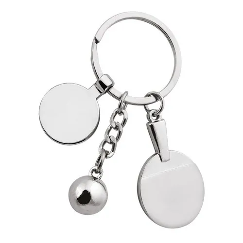 Porte-clés Jeton Ping-Pong Personnalisable en Métal Chromé