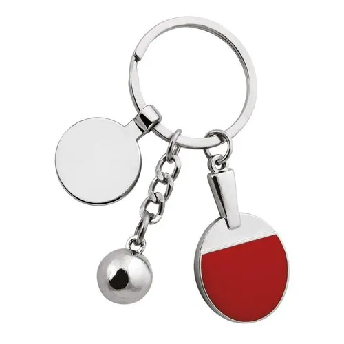 Porte-clés Jeton Ping-Pong Personnalisable en Métal Chromé
