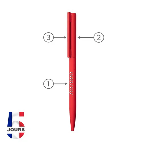 Sari THIN stylo bille Rouge Rubber