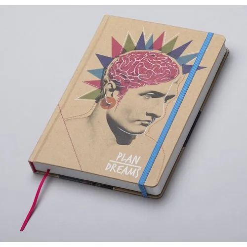 Agenda Personnalisé Couverture Rigide Craft Recyclé - Coins Arrondis