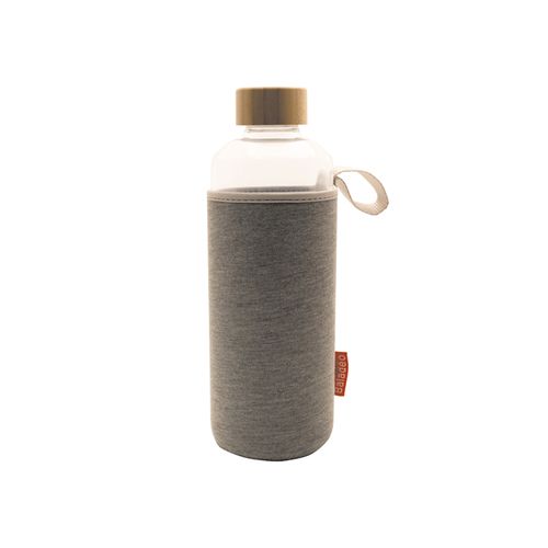 Gourde en verre borosilicate 1L avec housse néoprène personnalisable