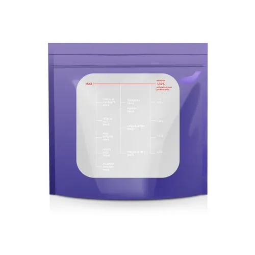 Sac à vrac doseur réutilisable personnalisable avec fermeture scratch