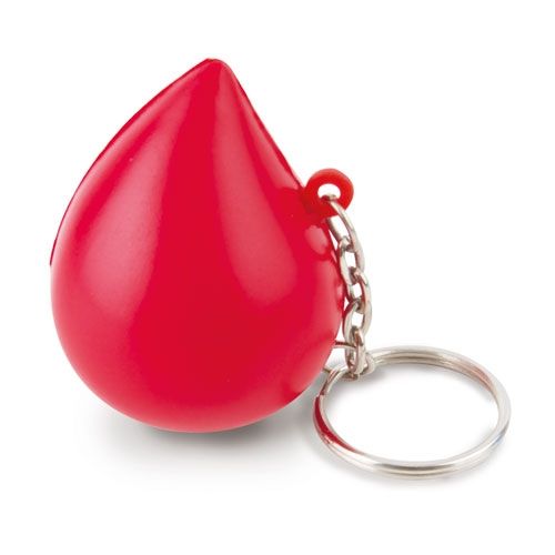 Porte-clés goutte anti-stress personnalisable - Rouge
