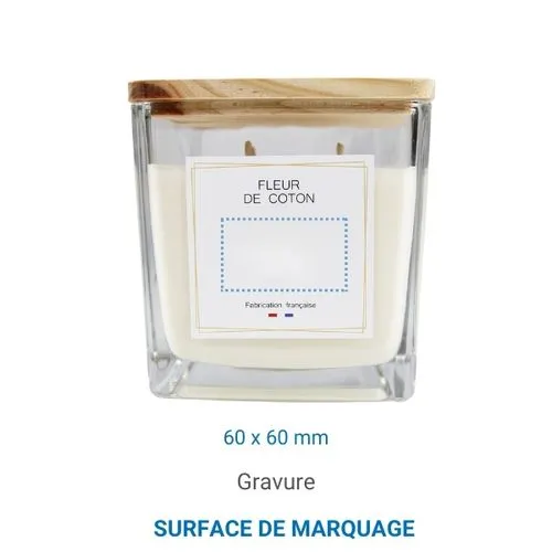 Bougie végétale GRASSE Carré 400g - Baies givrées