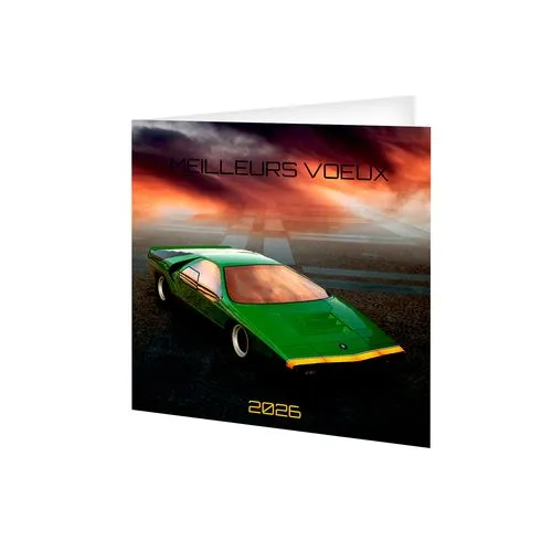 CARTE DE VOEUX - VOITURE 2026  AVEC ENVELOPPE - SANS MARQUAGE