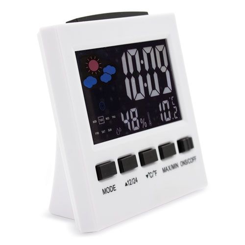 Station météo en bambou personnalisable - Thermomètre hygromètre