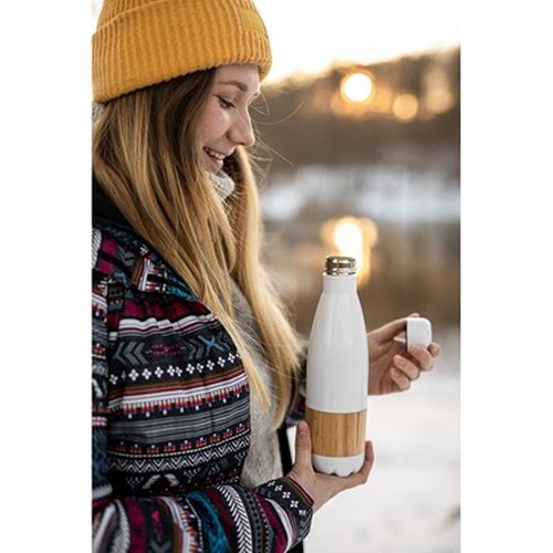 Bouteille Isotherme 500ml Bambou & Inox - Personnalisable