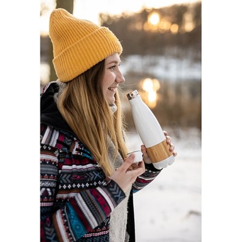 Bouteille Isotherme 500ml Bambou & Inox - Personnalisable
