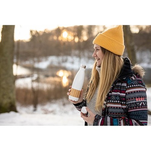 Bouteille Isotherme 500ml Bambou & Inox - Personnalisable