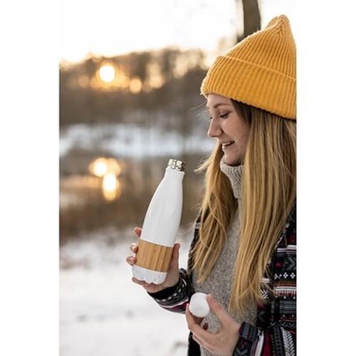 Bouteille Isotherme 500ml Bambou & Inox - Personnalisable