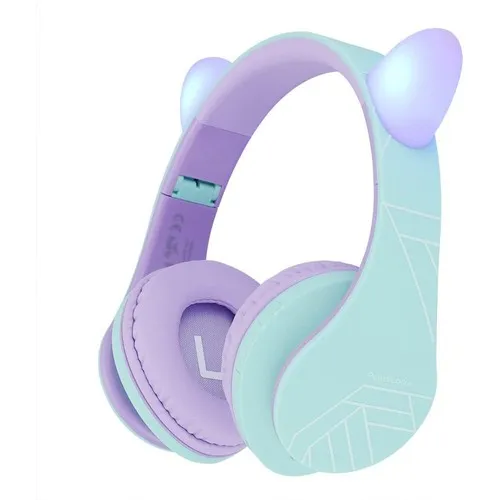 CASQUE BT5 ARCEAU P2 KIDS OREILLE TURQUOISE VIOLET POWERLOCUS