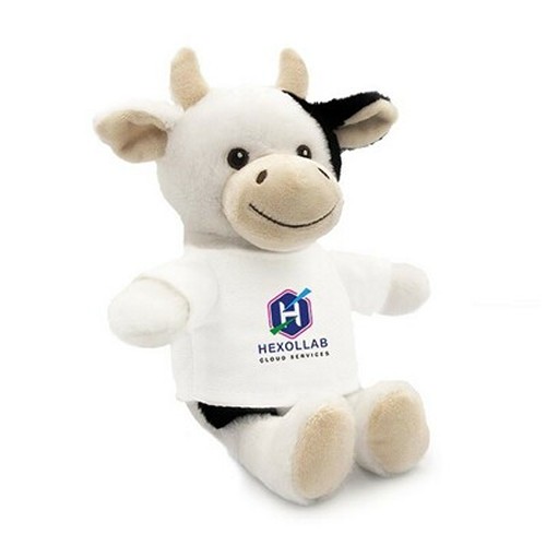 Vache en Peluche RPET Personnalisable avec T-shirt | Mootsy