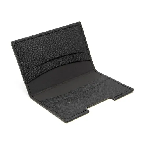 PORTE-CARTES FOLIO AVEC OU SANS ANTI-RFID EN SIMILI-CUIR NOIR GRAINE - MADE IN EUROPE