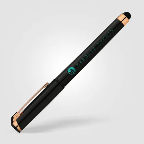 Stylo gel aluminium recyclé avec stylet tactile personnalisable