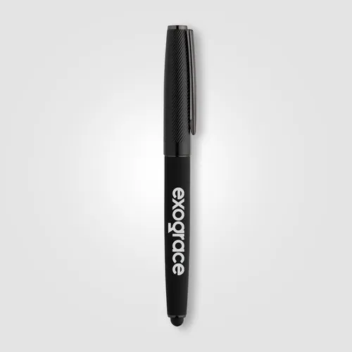 Stylo gel aluminium recyclé avec stylet tactile personnalisable
