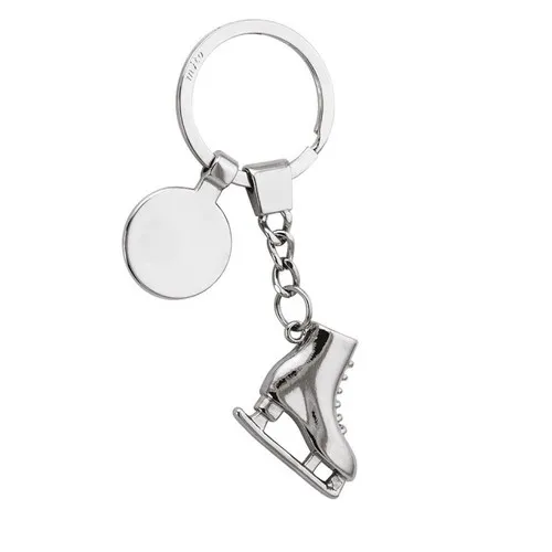 Porte-clés Patins à Glace avec Jeton - Métal Chromé Personnalisable