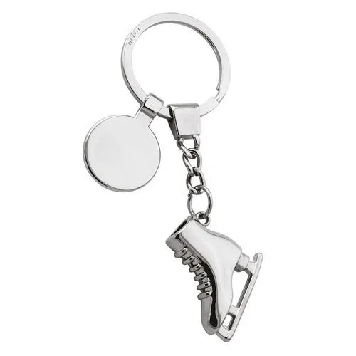 Porte-clés Patins à Glace avec Jeton - Métal Chromé Personnalisable