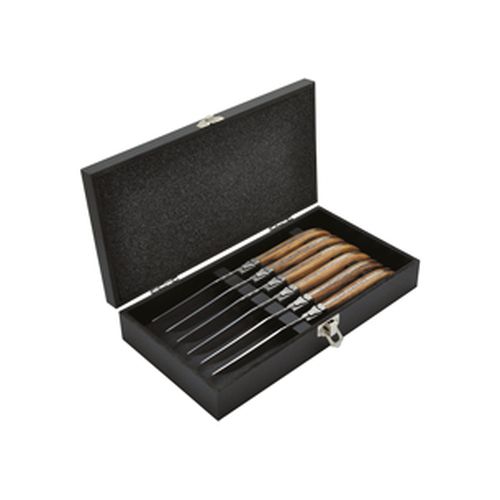 Set de 6 Couteaux de Table Manche Frêne avec Coffret - Personnalisables