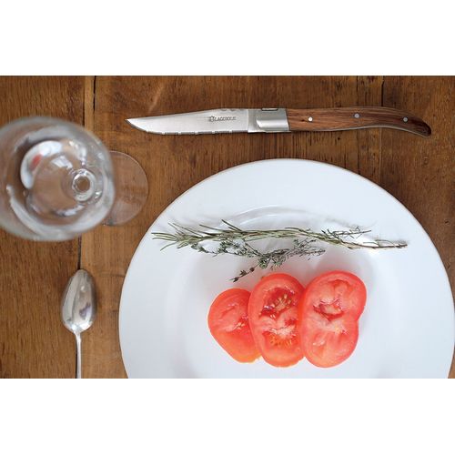 Set de 6 Couteaux de Table Manche Frêne avec Coffret - Personnalisables