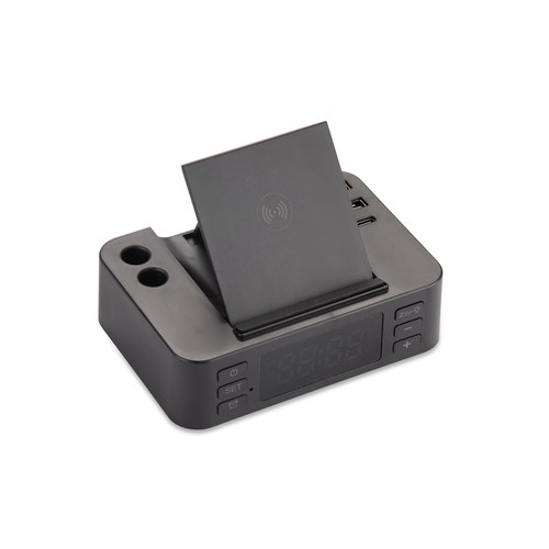 Réveil Multifonction avec Chargeur Sans Fil et Ports USB Personnalisable