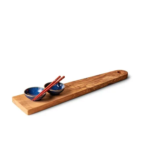 Planche à Sushi en Bois d'Olivier Personnalisable - 65x20cm