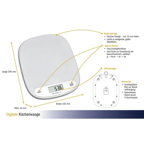 Balance de cuisine personnalisable avec horloge - Cadeau publicitaire