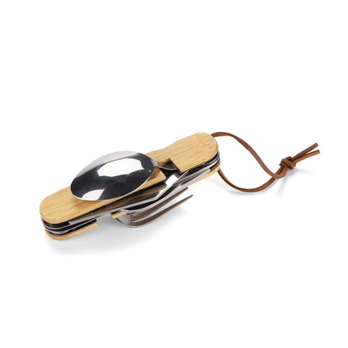 Set de Couverts Publicitaires 6 en 1 en Bambou - Personnalisable