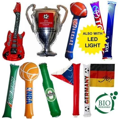 Bâtons gonflables publicitaires oxodégradables personnalisables