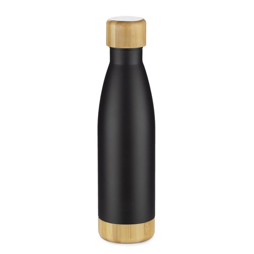 Bouteille isotherme 500 ml bambou et acier - Personnalisable