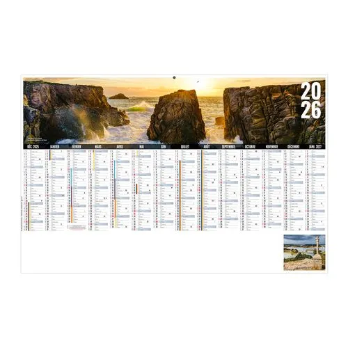 LIBRE CHOIX BRETON 2026 - MAXI 650 x 405 mm - LEGER 400G - DOS CUISINE - SANS MARQUAGE - 1 TROU EN TETE