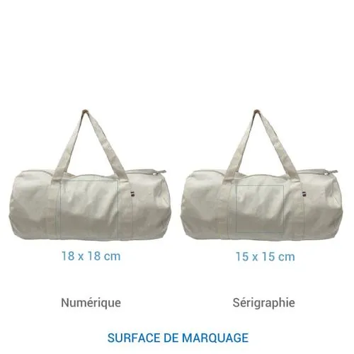 Sac de sport français TOM BIO - Ecru