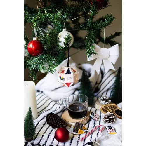 Boule de Noël Personnalisable 8 cm avec Chocolats Assortis