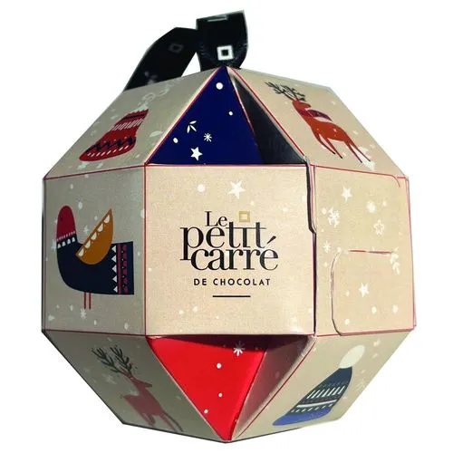 Boule de Noël Personnalisable 8 cm avec Chocolats Assortis