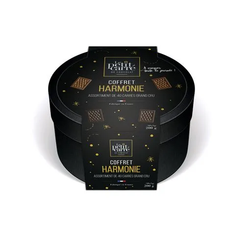 Coffret Harmonie 40 Carrés de Chocolat Personnalisables