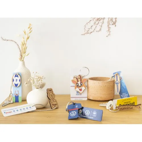 Porte-clés bois personnalisé forme libre - Gravure laser sur mesure