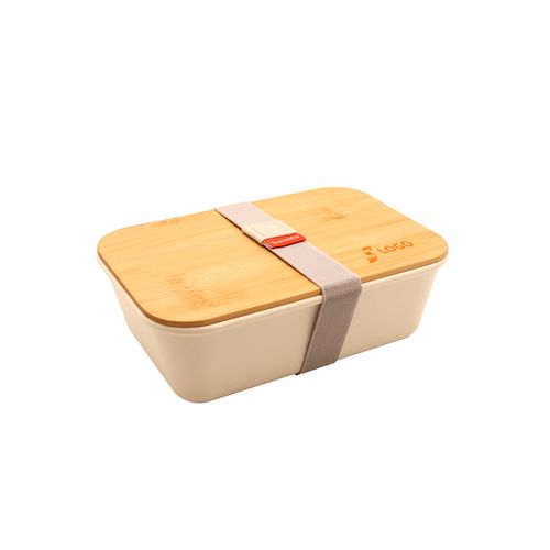 Bento Publicitaire Écologique - Couvercle Bambou 1L Personnalisable