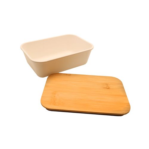 Bento Publicitaire Écologique - Couvercle Bambou 1L Personnalisable