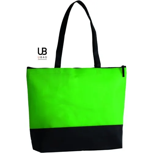 Sac Shopping Zippé Non Tissé 100g Bicolore - San Diego