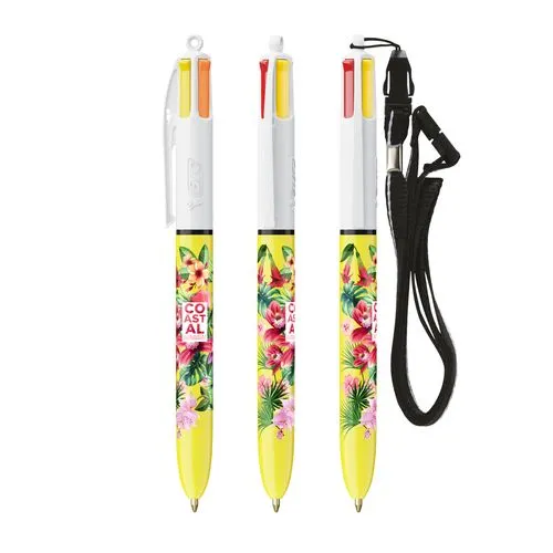 BIC® 4 Couleurs Sun ballpen + Lanyard