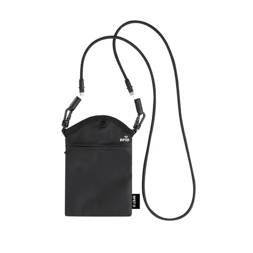Pochette Tour de Cou Multifonction RFID avec Câble de Charge Intégré