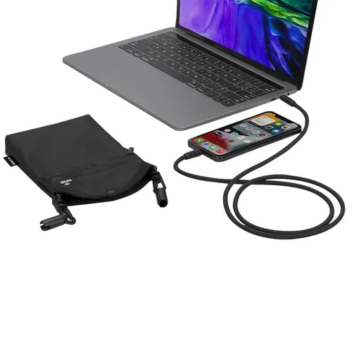 Pochette Tour de Cou Multifonction RFID avec Câble de Charge Intégré