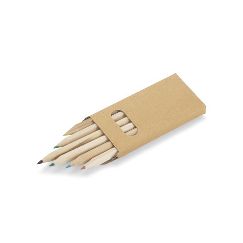Trousse en Bois avec 12 Crayons de Couleur Personnalisable