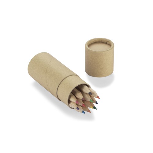 Trousse en Bois avec 12 Crayons de Couleur Personnalisable