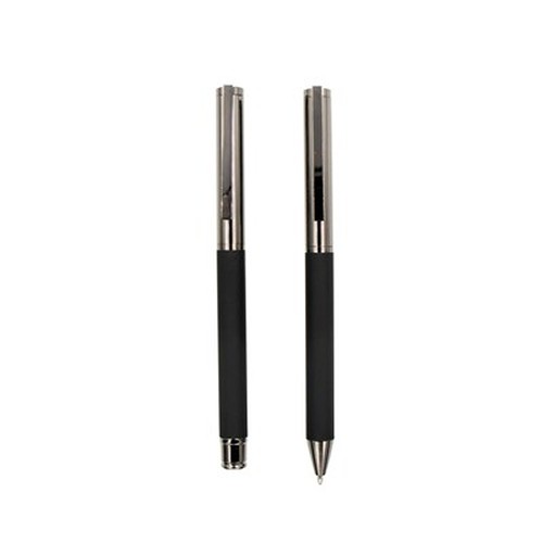 Set d'Écriture Prestige Métal Noir - Stylo Plume et Bille en Coffret