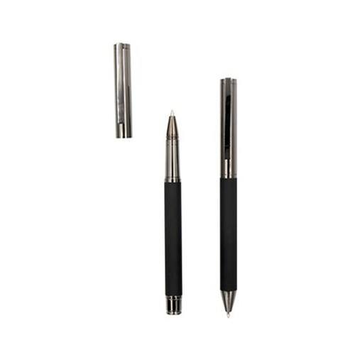 Set d'Écriture Prestige Métal Noir - Stylo Plume et Bille en Coffret