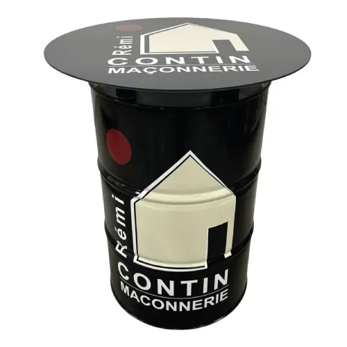 Plateau Dessus de Bidon Stratifié Noir Ø80cm Personnalisable