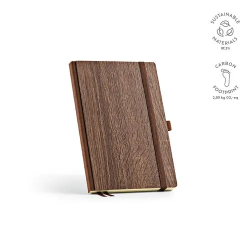 Carnet Steinbeck couverture en bois, 196p 70g/m²